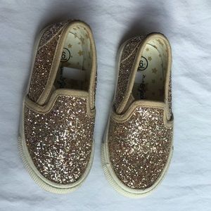 Cat & Jack Girls Glitter Slip-On Shoes Size 6